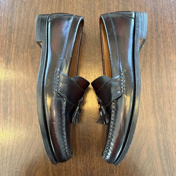 Allen Edmonds Oxblood Leather Tassel Loafers Stowe Dress Shoes Men’s 11.5 B main image 8